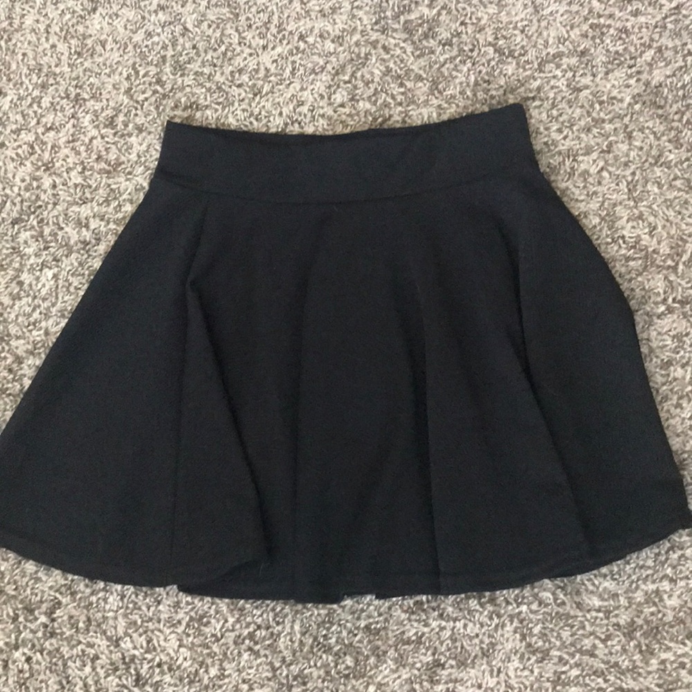 Plain black mini skirt